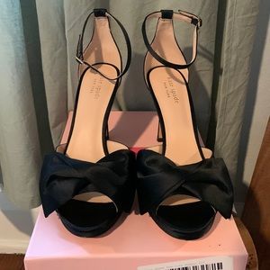 NWT Kate Spade Bridal Bow Strappy Heels - Size 7.5 - Black
